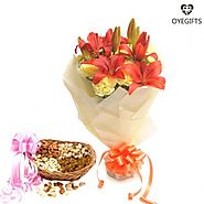 Celebrate the day with Flowers and Dry Fruits