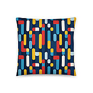Vibrant Geometric Throw Pillow - Modern Home Decor Cushion - OOTD Finds Fashion Blog