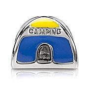 Sterling Silver and Enamel Camping Tent Pandora Bead Charm Ideal Gift for a Women who Loves Camping