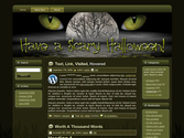 Halloween Cat Eyes Green Wordpress Website Theme With Header and HTML Images and Template Included, Instant Download,...