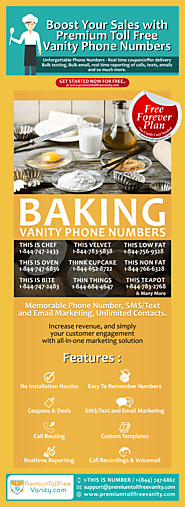 Find Premium Toll Free Vanity Phone Numbers for Baking Business - Infographic