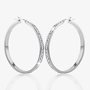 Silver Crystal Hoop Earrings - Extra Large | Warren James