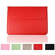 Luxury Litchi Surface PU Leather Sleeve Bag for Apple Macbook