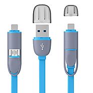 Colorful Micro USB 8 Pin 2 in 1 Sync Data Charging Cable