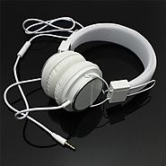 High Quality White Color Adjustable Headband Headphone 3.5mm With Mic