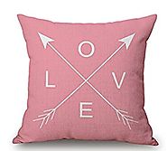 Pink Arrow Love Magic squares Cotton Linen Throw Pillow Case Cushion Cover Home Sofa Decorative 18 X 18 Inch (6)