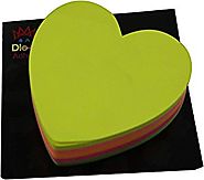 4A Sticky notes Heart Shape, 3" x 3", fluorescent color five-color collection, 200 Sheets/Pad (4A 5036)