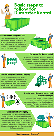 Basic steps to follow for Dumpster Rental