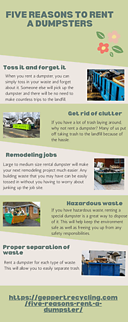 Five Reasons to Rent a Dumpsters