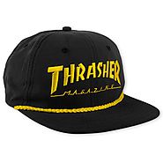 Thrasher Magazine Shop - Black Thrasher Rope Snapback Hat