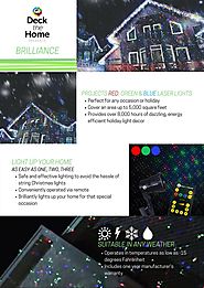Deck the Home Laser Lights Red Green Blue Motion Pinpoints Premium Christmas Laser Light Projector with RF Remote