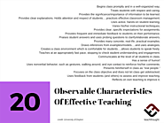 20 Observable Characteristics Of Effective Teaching