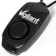 Vigilant 130 dB Wearable Personal Protection Alarm with Backup Whistle and Neck Lanyard (PPS-23BL Black)