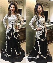 Hina Khan Embroidered Cut work FLoor Length Dress - Pakeeza Anchal