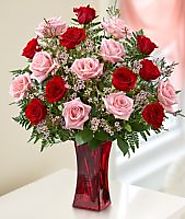 45386 Shades Of Pink And Red Premium Long Stem Roses