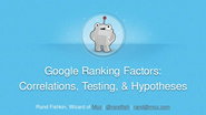 Google Ranking Factors 2014: Correlations, Testing, & Hypotheses