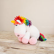 Rainbow Cuddles Unicorn Crochet Pattern