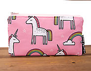 Unicorn Pencil Pouch - Zipper Pouch - Unicorn Gifts - Cute Pencil Case - Zip Pouch - Pink Makeup Pouch - Cosmetic Pou...