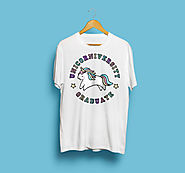 Unicorniversity, Unisex Unicorn T-Shirt, Cute Illustrated Graphic Tee - Birthday, Christmas, Gift, Funny, Graduation ...