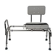 Heavy-Duty Sliding Transfer Bench Shower Chair with Cut-out Seat and Adjustable Legs