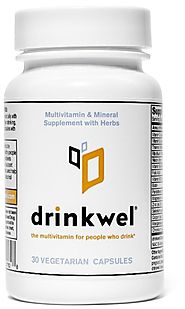 Drinkwel for Hangovers, Nutrient Replenishment & Liver Support (30 Vegetarian Capsules with Organic Milk Thistle, N-a...
