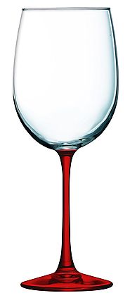 Red Wine Glasses with Beautiful Colored Stem Accent