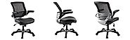 Modway Edge Office Chair with Mesh Back and Black Leatherette Seat