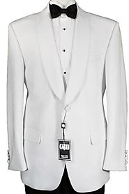 Men's White Suit Black Lapel