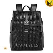 CWMALLS® Leather Flap Backpack Woven CW936025