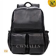 CWMALLS® Leather Travel Backpack Black CW916003