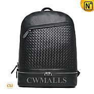 CWMALLS® Designer Woven Leather Backpack CW936230