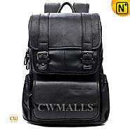 CWMALLS® Flap-over Leather Backpack for Men CW916005