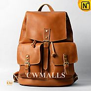 CWMALLS® Leather Travel Flap Backpack CW915793