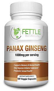 Pure Panax Ginseng 1000mg per serving 180 Veggie Capsules