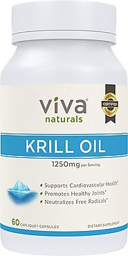 Viva Naturals Krill Oil, 1250mg/serving, 60 Capliques