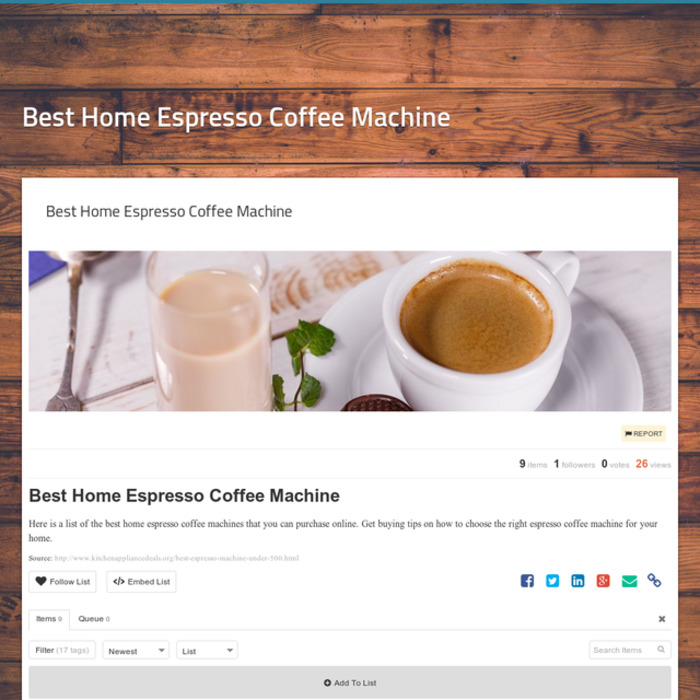 Best Home Espresso Coffee Machine A Listly List