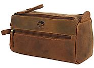 Leather Toiletry Bag Travel Compact Men Women Small gift for him her
