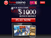 Fonecasino Review - Free $1000 Welcome Bonus