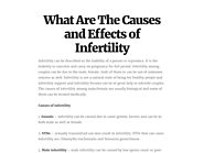 What Are The Causes and Effects of Infertility
