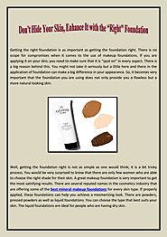 Care your Skin with Right Foundation