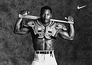 Bo Jackson in a photo shoot for Nike.