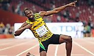 Usain Bolt celebration after winning his race