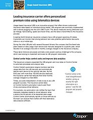 Leading insurance carrier offers personalized premium rates using telematics devices