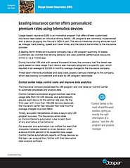 Leading insurance carrier offers personalized premium rates using telematics devices