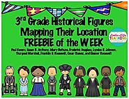 3rd Grade Historical Figures- Mapping Their Location FREEBIE