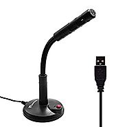 eBerry Plug and Play Home Studio Adjustable USB Desktop Microphone Compatible w/ PC and Mac,ideal for Chatting, Skype...