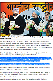 Jaiveer Shergill comment in Daily Mail UK on rationale behind Dr. Manmohan Singh launching the Punjab Manifesto