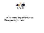 Tool for stamp duty calculator on conveyancing services