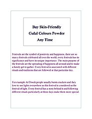 Buy Skin-Friendly Gulal Colours Powder Any Time by Colour Powder