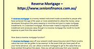 Reverse Mortgage Services by Senior Finance
